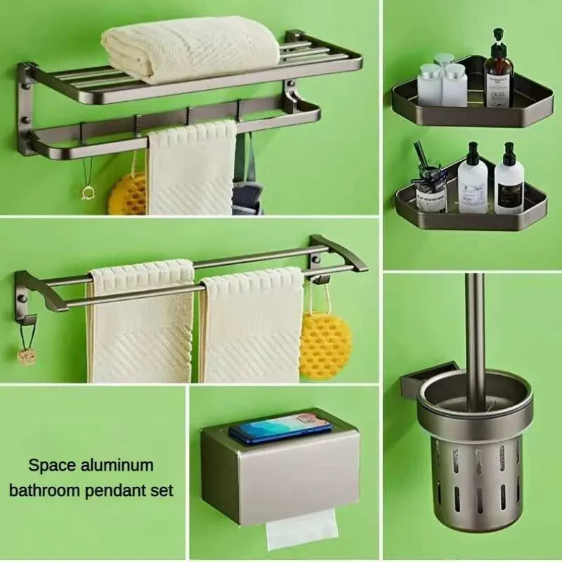 Talbero di carta Spazio Alluminio in alluminio Set di asciugamani da bagno Porta toilette per asciugamano per asciugamano per toilette Accessori per scaffali triangolare 240410