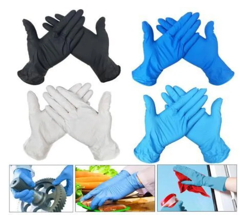 Stock dhl 100pcs wegwerp nitrilhandschoenen handschoenen wegwerphandschoenen latex Universal KitchendishWashing workRubbergarden handschoenen3732617