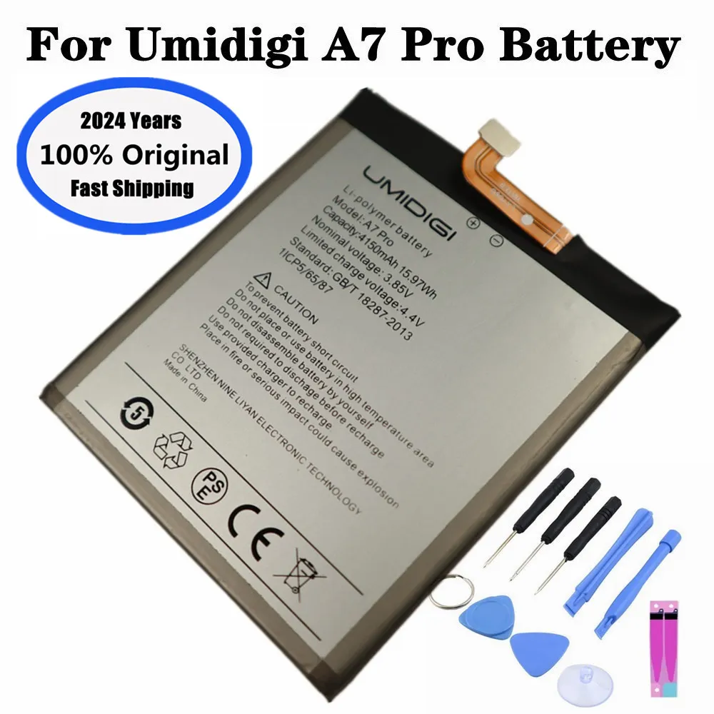2024年Umi Umidigi A7 Pro A7Pro携帯電話バッテリーのオリジナルバッテリー4150MAH高品質のバテリアバッテリー +ツール