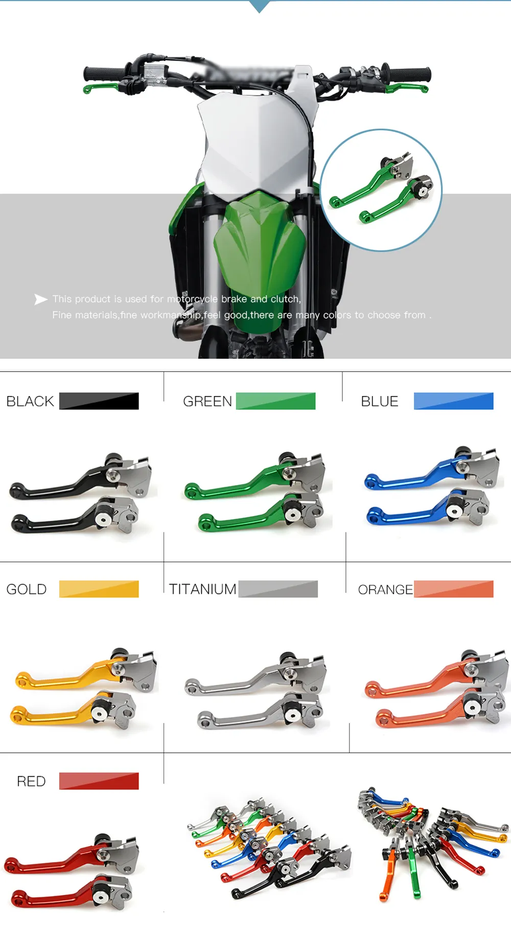 Motorcycle Brake and Clutch Levers - CNC Aluminum Foldable Dirt Bike ...
