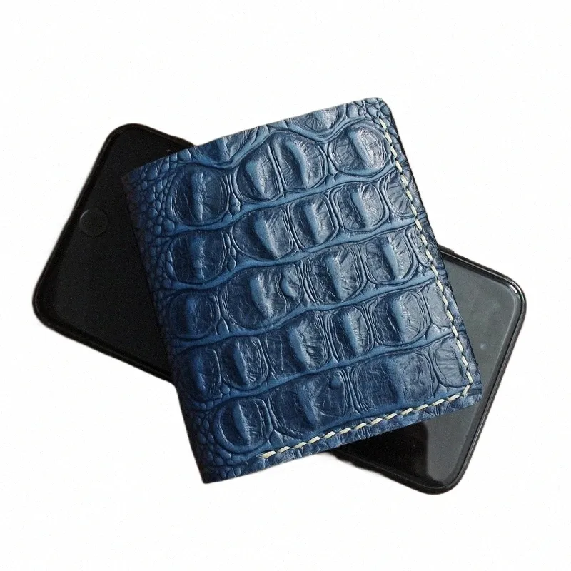 portefeuille de luxe en cuir en cuir en cuir à la main à la main portefeuille courte de cuir à la main pour les hommes porte-carte de crédit de rangement portable w1ia #
