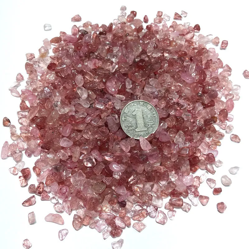 100g Natural Polished Strawberry Quartz Forging Gemmestones Stone Crystal Gravel Stone pour la décoration intérieure