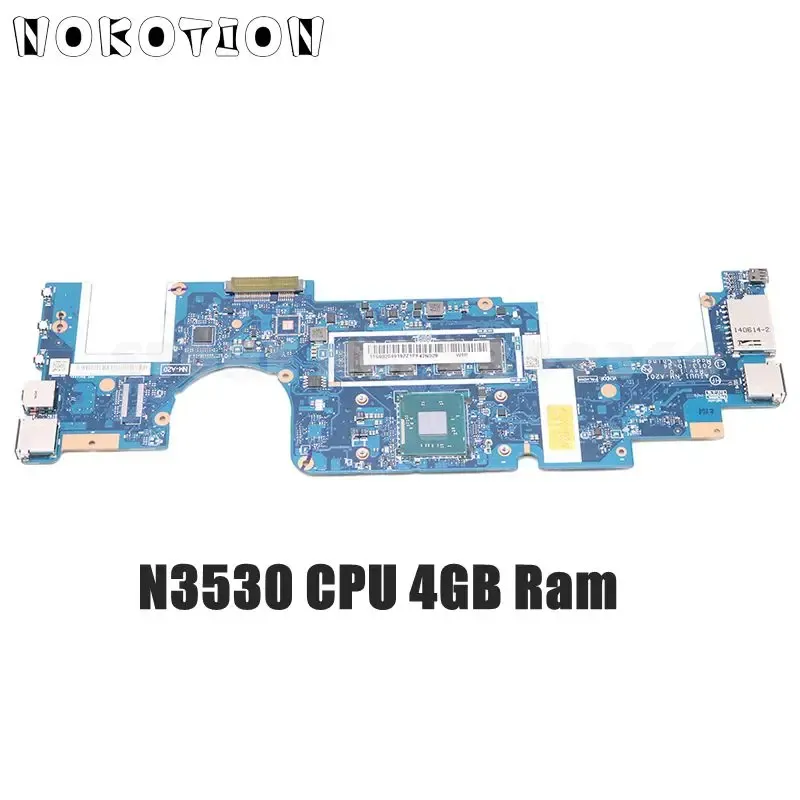 Placa -mãe NOKOTION Brand AIUU1 NMA201 Placa principal para Lenovo Yoga 2 11 Laptop Placa -mãe SR1W2 N3530 CPU 4GB RAM