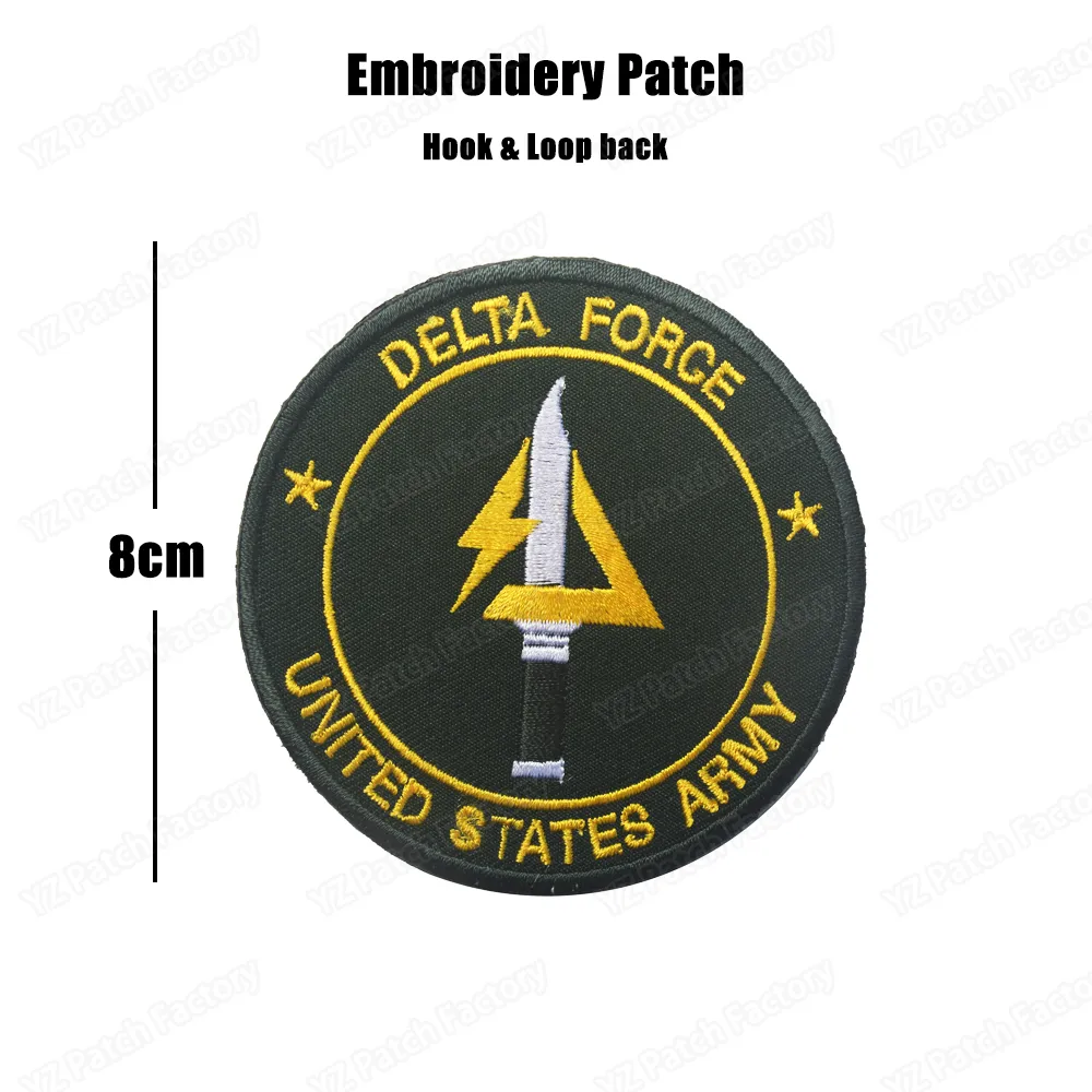 Delta Patch Army Army Army Army Special Force Counter Terrorism заложник Rescue PVC Значок военный вышивка крючко