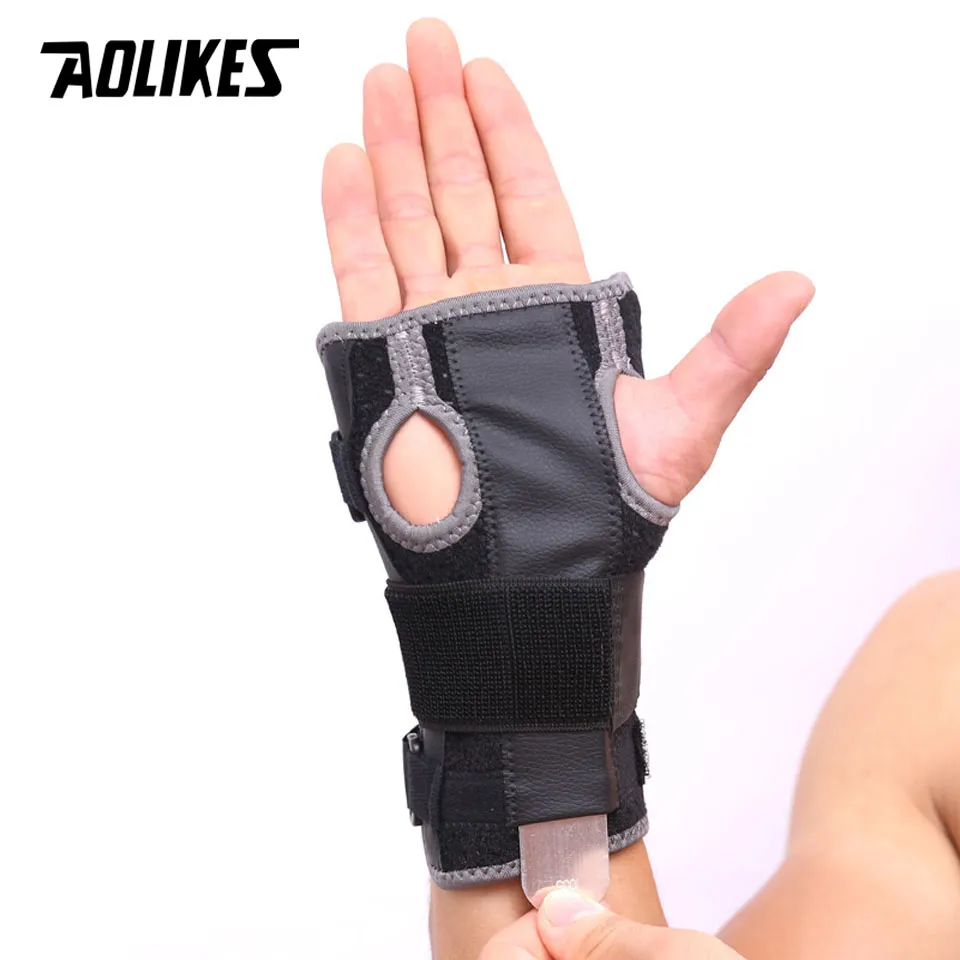 Aolikes 1pcs Handgelenk Brace Support Sport Armband Safe Stahlschiene Hand Daumen Verbände Handgelenk Wraps für Männer Frauen verrenkt