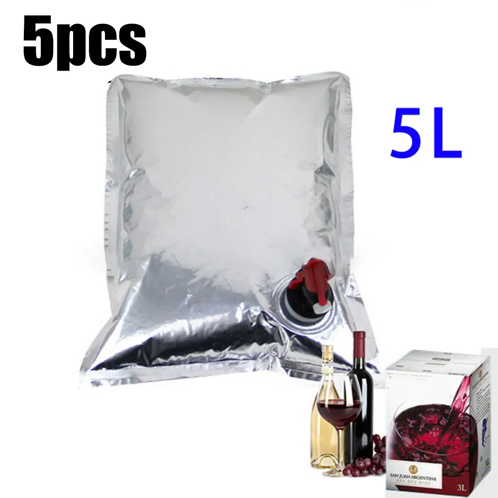 5 / 3L Sac 5l dans la boîte avec sac de rangement en papier d'alimentation en papier papier de rangement pour boissons pour boissons à vin Dispensateur de vin grande capacité