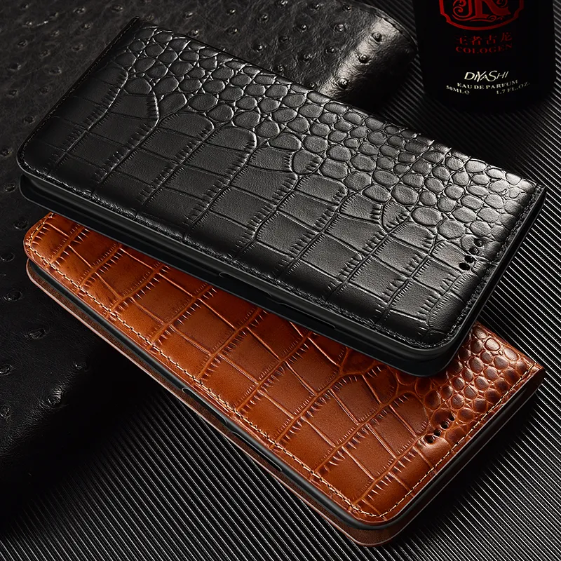 Genuine Croc Leather Phone Case for Realme Models: X, XT, X2, X3