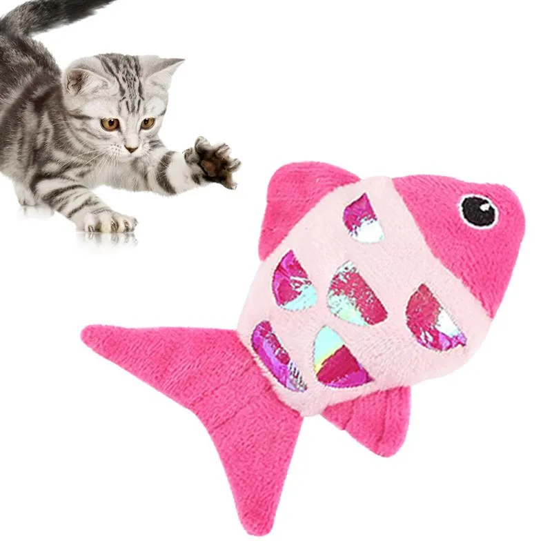 Pet Toys Cute Fish Shape Bite-Resistant Plush Cat Chew Toy Pet Teether Cat Crinkle Toy Pet Supplies Cat Favors