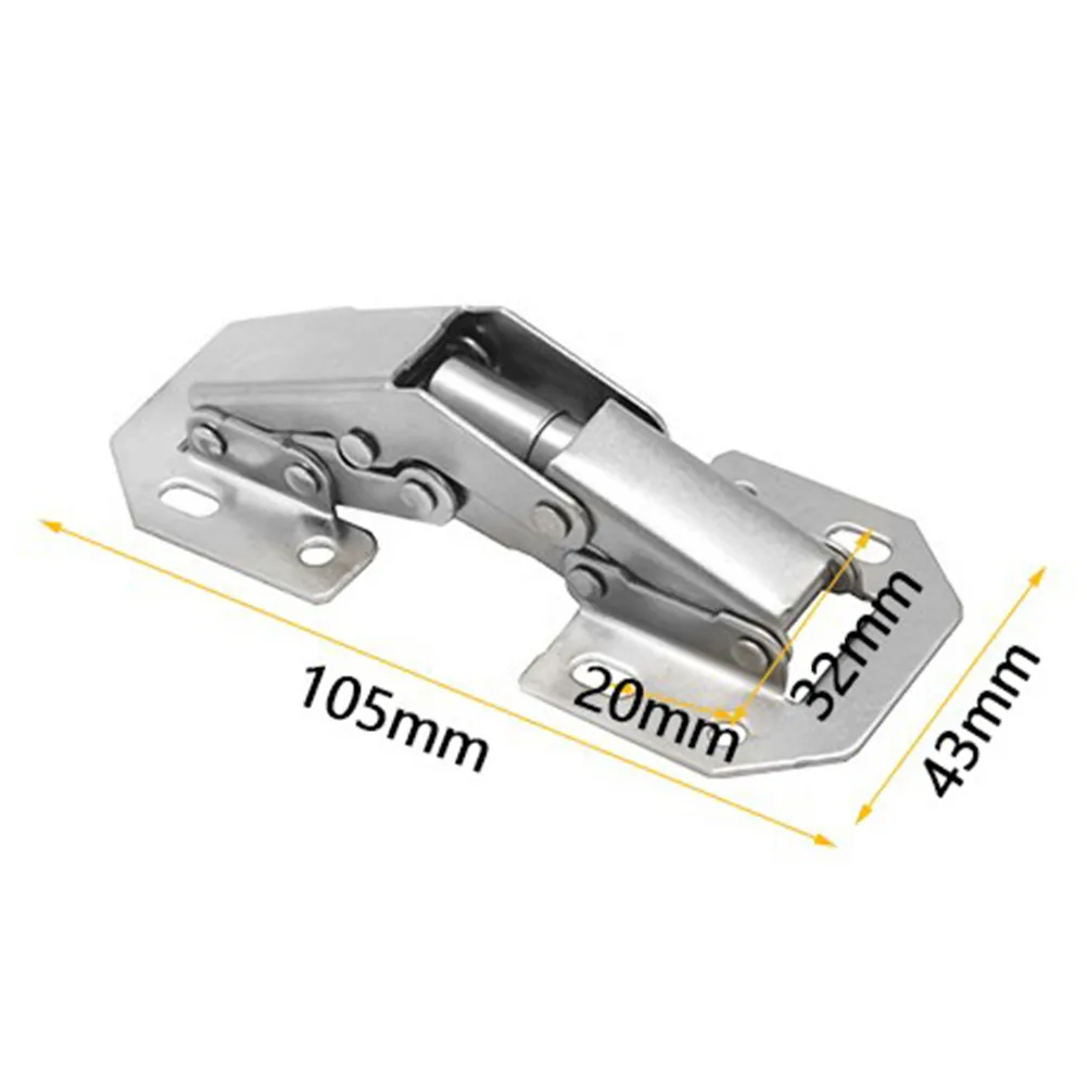 4/8/10/20pcs Schrankscharnier 4 Zoll 90 Grad ohne Bohrlochschrankschrank Schrank Türpufferscharniere mit Schrauben Möbelhardware