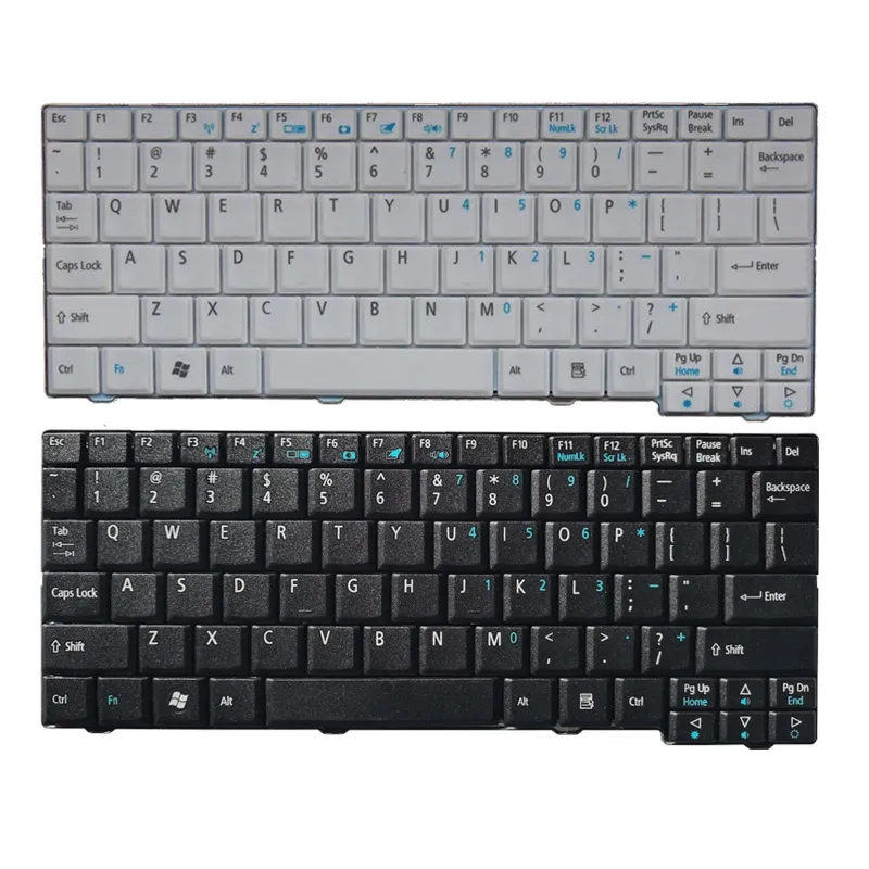 Tangentbord Nytt amerikansk bärbar datortangentbord för Acer Aspire One ZG5 D150 A150 A150L ZA8 ZG8 D210 D250 A110 AO531H EMACHINE EM250 Engelska tangentbord