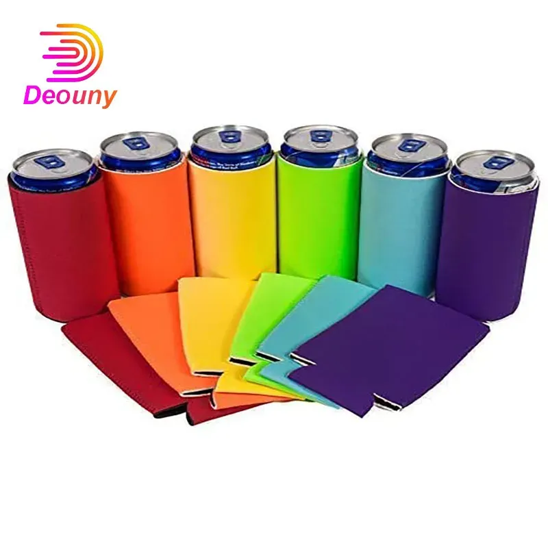 Deouny 6st Slim Can Cooler For Coke Beverage Bottle Holder Hidees Beer Energy Drink Blank Skinny 12oz Neoprene Coolie Barware