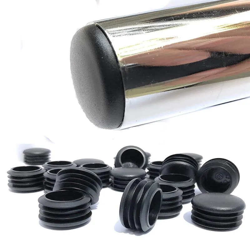 20pcs Black Round Plugs Plastic Glide Insert End Caps Pipe Tube Cover for Chair Table Stool Leg Tube Pipe Hole Plug Furniture