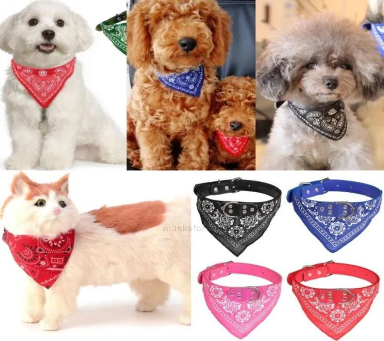 Pescoço saliva toalha de cachorro cachorro cachorro lenço de triângulo bandana com colarinho de couro pescoço de cachorro ajustável cachecol de gato 5 scvvx7357953