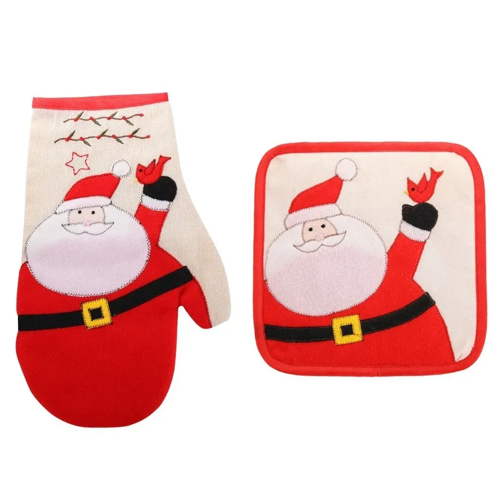 Guanto da forno Guardiano di Natale Potholder TAKE COTH AIUT CUCINA AUTO CUCINA DI COUCIO MICROWAVE MITT MITT INSOLATO CUSCINE CUSCINE