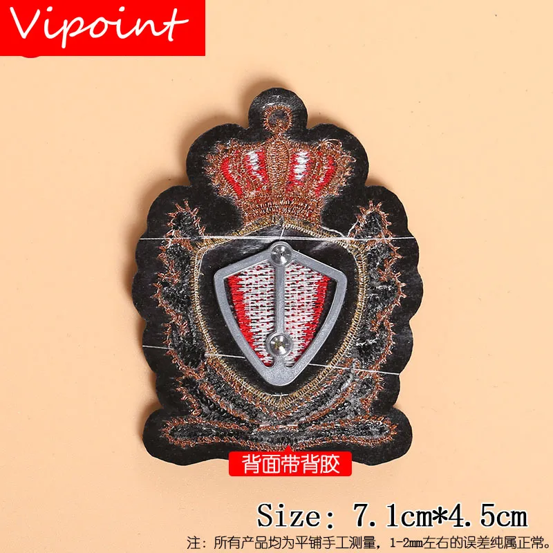 Remodery Dente Sprobrush Metal Patch Letter Crown Crown Crown Applique Giacca BACKGE TAMPIO PER ABBIATO PW227288