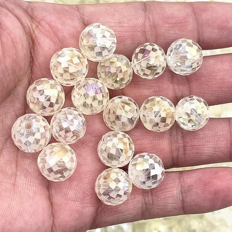 12mm Austria Facetted Crystal Glass Spacer Loose Spacer Redonda Redes de bola feita à mão para jóias fazendo bracelete artesanal DIY