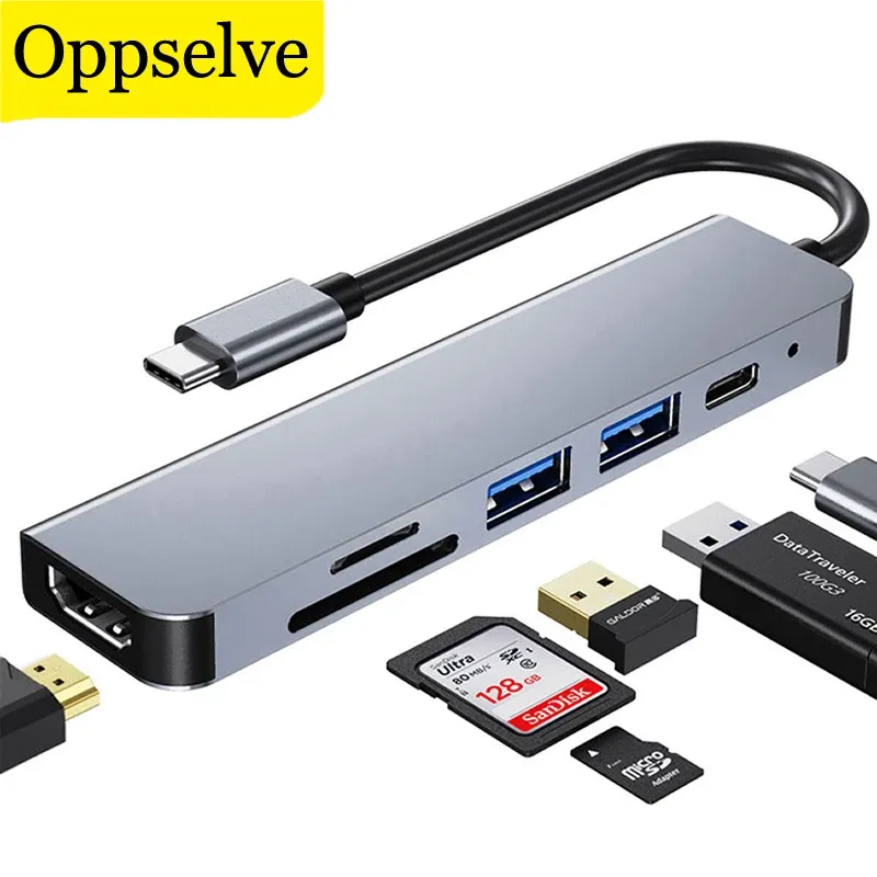 Hubs USB Typ C bis 4K HDMICOMPATIBLE USB 3.0 PD Hub Multifunktionsadapter für iPad Pro MacBook 2022 Pro Air Laptop Notebook USB Hub