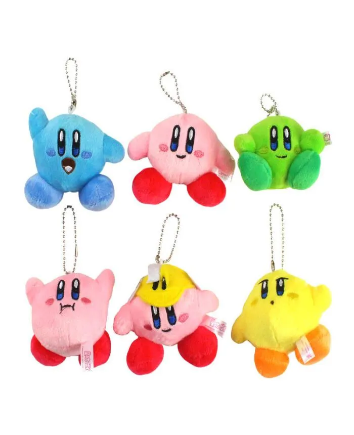 Anime Star Kirby Cute Mini Plush Doll Toy Perifer Cartoon Bag Pendant Keychain Holiday Gift DHL8643125