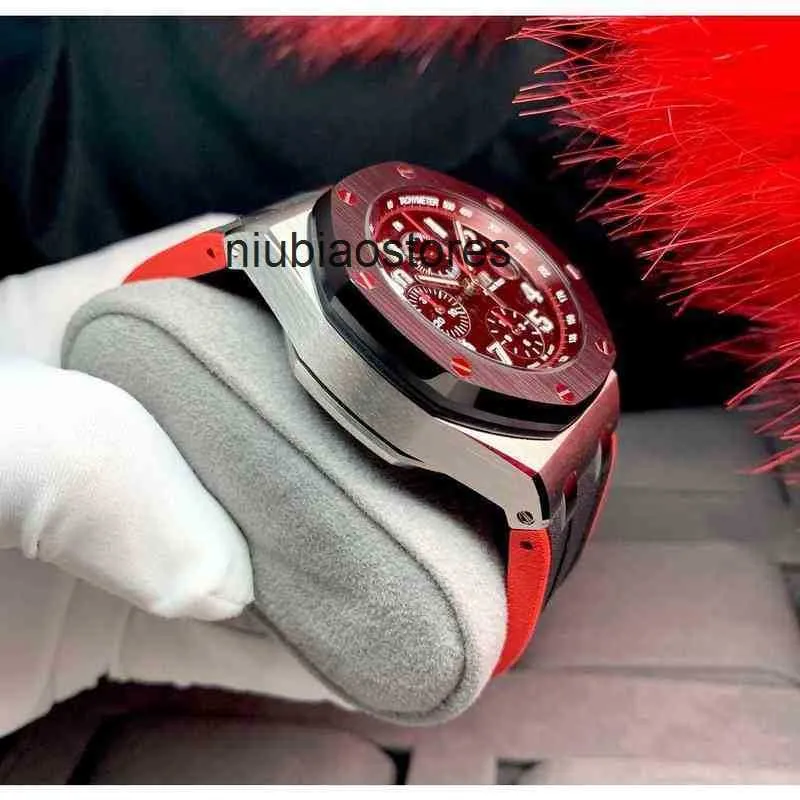 Voor luxe horloges Mens Mechanisch Watch Premium Vampire Automatische beweging Chronograph 42mm merkontwerpers polshorloges 4NEC