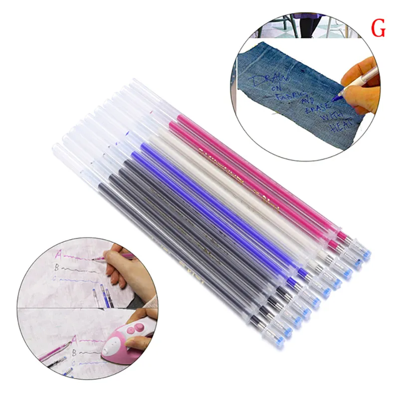 10pcs Heat Erasable Pen High Temperature Disappearing Fabric Marker Tailoring