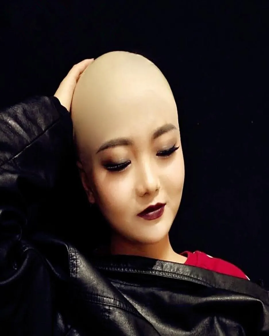 Réutilisable drôle faux latex Wig Head Bald Head Mask Wig Cap Mens Medes Unisexe Fancy Dress Party2083867