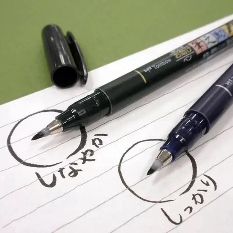 Tombow Fudenosuke pennello penna morbida e duri marker artistico inchiostro nero per la calligrafia disegni artistici da schizzo penne per la scuola