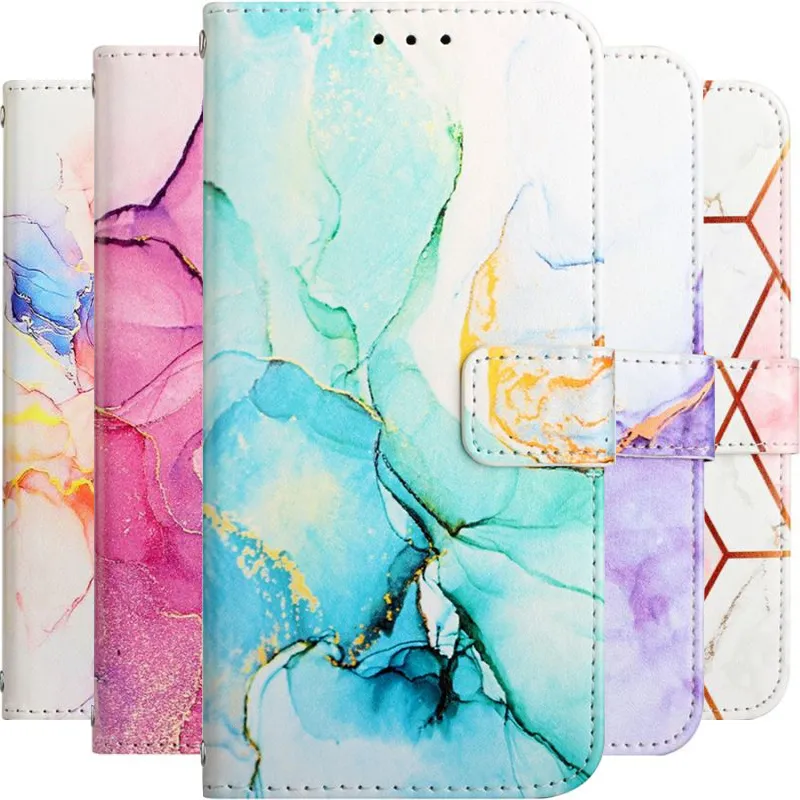 Flip Marble Telephone para Funda Nokia G21 G11 C30 C20 XR 20 1,4 G10 G20 6.3 X10 X20 C01 Plus G300 Carteira Capa D03G