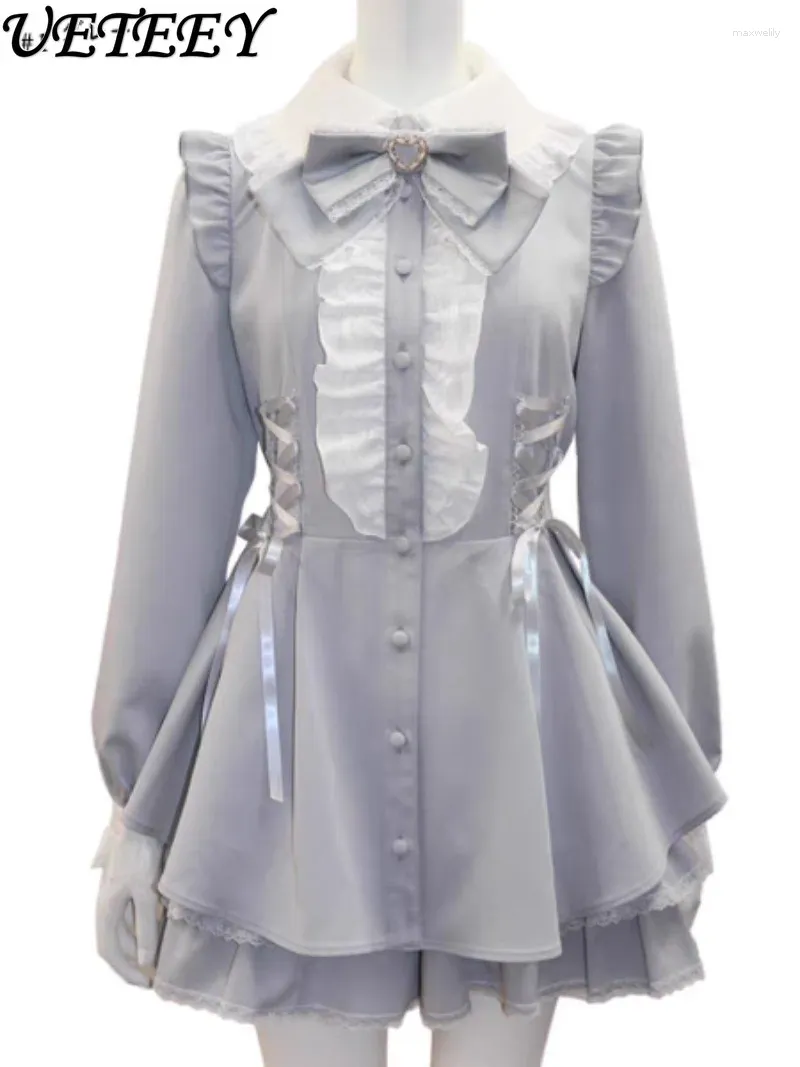Sukienki robocze SC Suit w stylu japońskim masowym produkcją koronkowy sukienka Bowknot Długotropijany talin