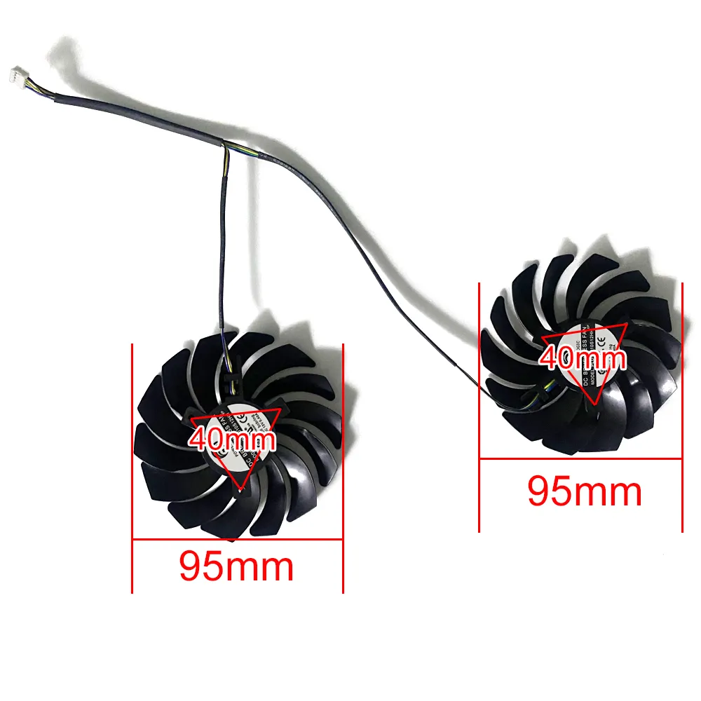 2PCS 95 mm 4pin 0,4A PLD10010S12HH GTX1080 1070 1060 1050TI Wentylator GPU dla MSI GTX 1060 1070 1080 TI RX 470 570 RX580 Wentylatory