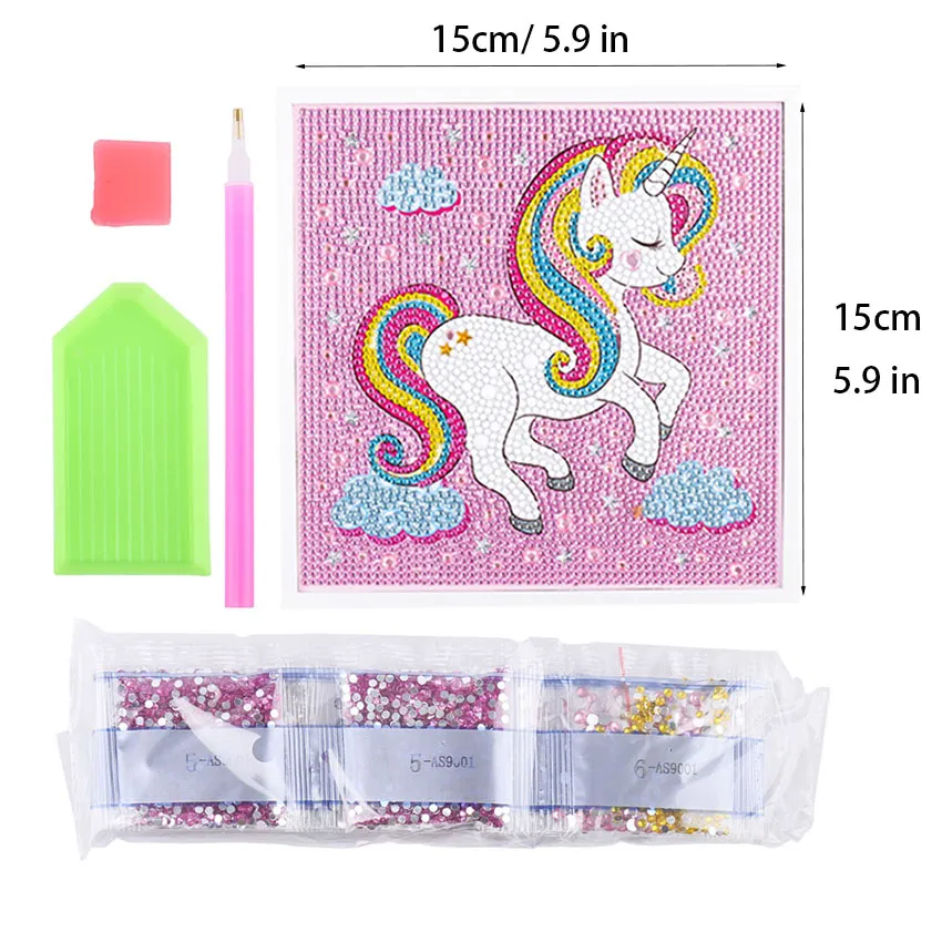 Diamond Painting Enfant 8 Ans CRYSTAL ART Kit Diamond Painting Dès 8 Ans - Activité DIY Adulte, Enfant - Carte à Diamanter 18 X 18 Cm - Tortue - Avec Cristaux, Stylet Et Kit Broderie Enfant