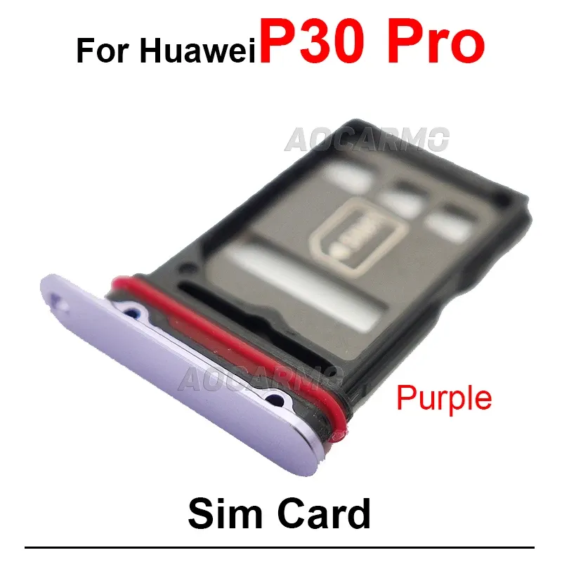 Huawei için 1pcs P30 Lite Pro P30Lite SIM Kart Tepsi Yuvası Tutucu P30PRO Yedek Parçalar Gökyüzü Mavisi