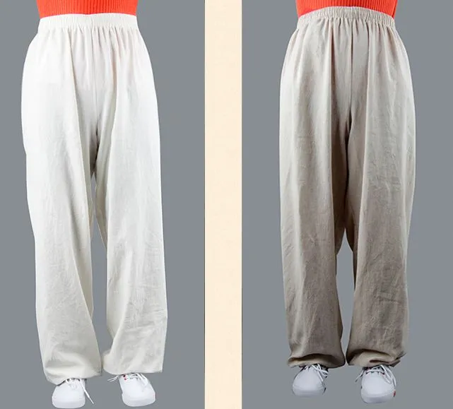 Unisexe Gris / noir / blanc Cottonlinen Arts martiaux Bloors Taiji Kung Fu Pants Tai Chi Pantalons