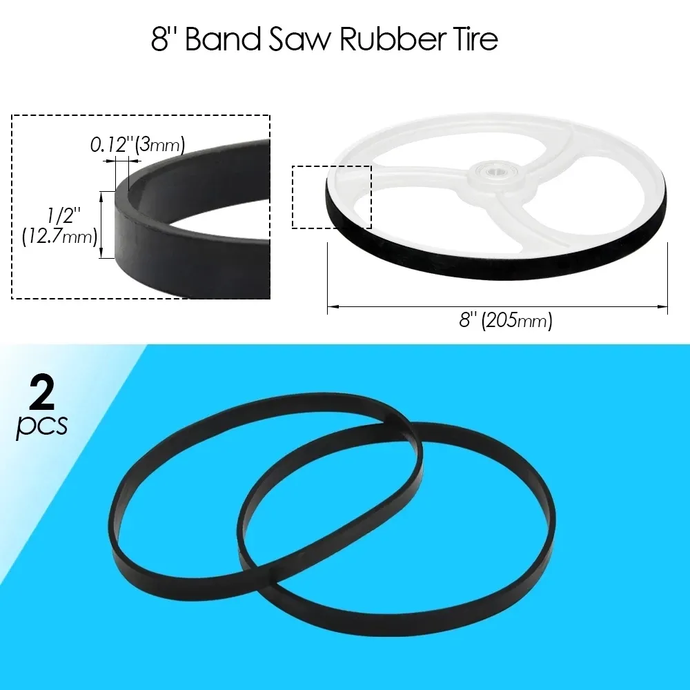 2st Band Saw Rubber Tire Band Woodworking Reservdelar för 8 