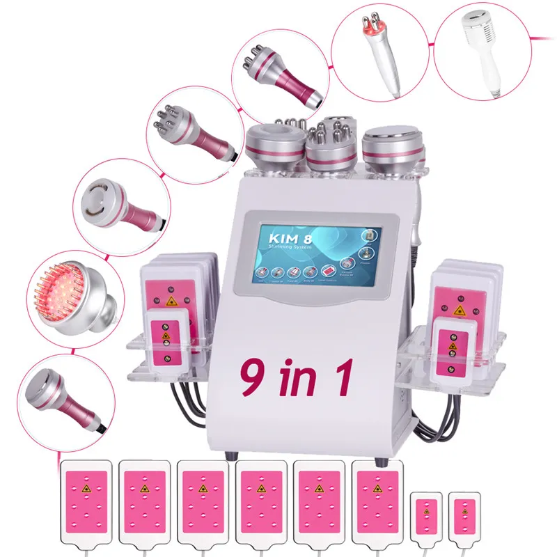 portable kim 8 cavitation minceur de cavitation 9 en 1 Rf Cavitation Machine de beauté RF Machin Cavitation Machin