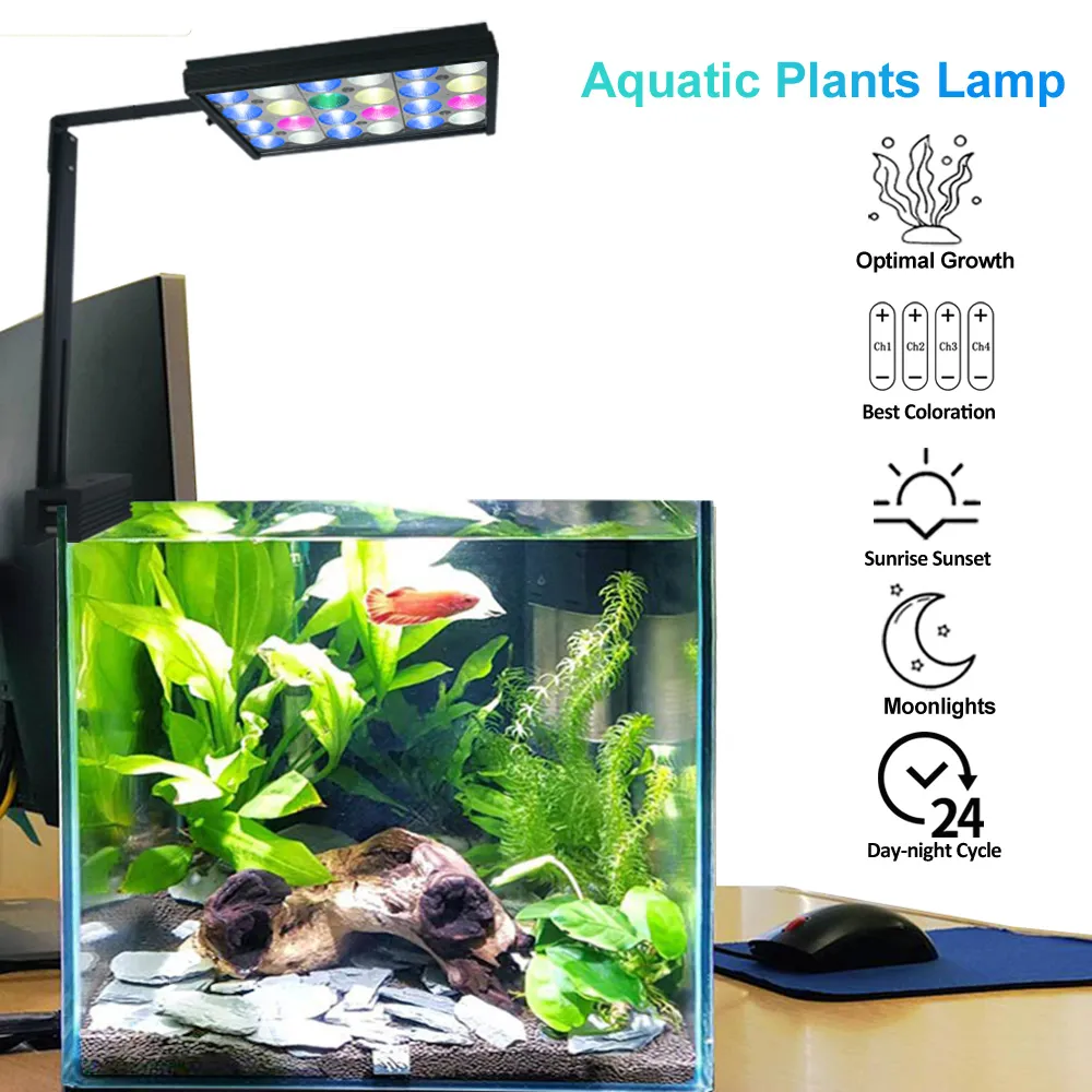 DSunY LED Aquarium Light Full Spectrum Freshwater Plants Lighting Fish Tank Timer Remote Control Shannon16