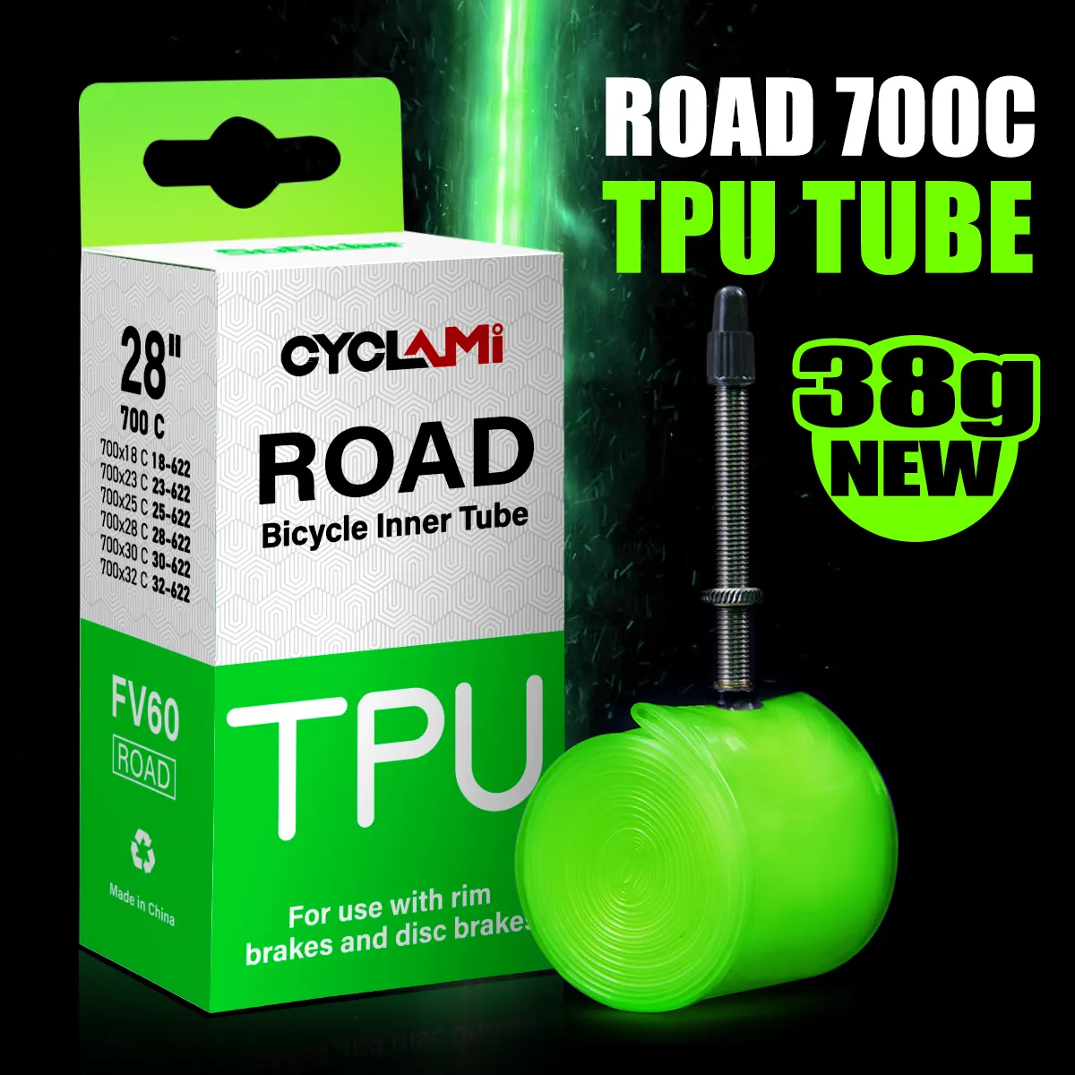 Ultralight Inner Tube Mit Patch Kit Straße Fahrrad TPU Reifen Französisch Ventil