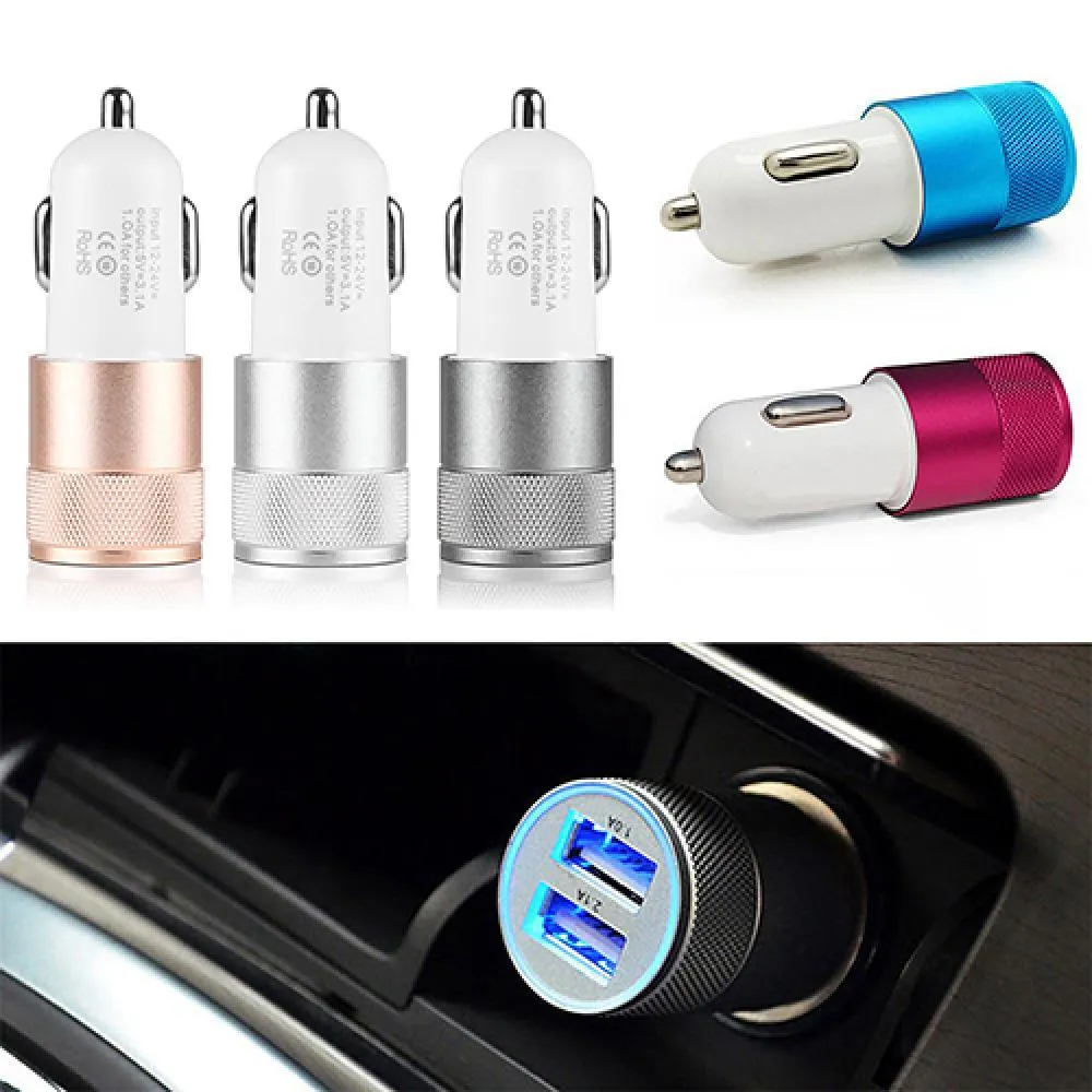 Dual USB Car Charger Adapter with Cigarette Lighter for iPod iPhone 4/5 5C  5S HTC, Aluminium Alloy and ABS from Dhgate Other Interior Accessories