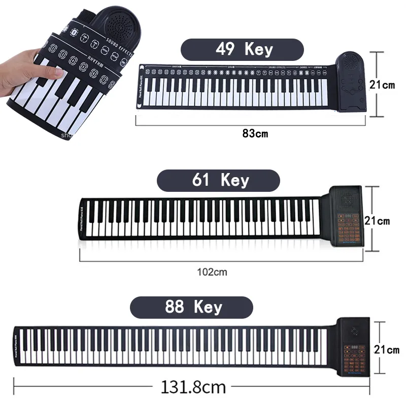 Interactive Hand Roll piano music in 49/61/88 Key