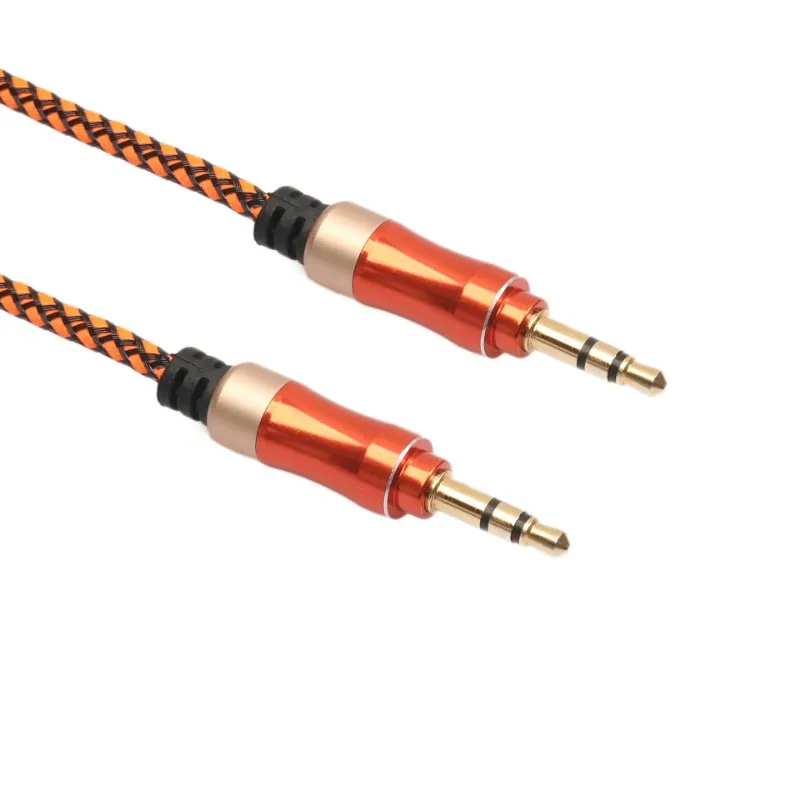 3.5mm Car Audio Aux Cable Male To Male Stereo Earphone Extension Cord Braided Shield Aux Cable Line