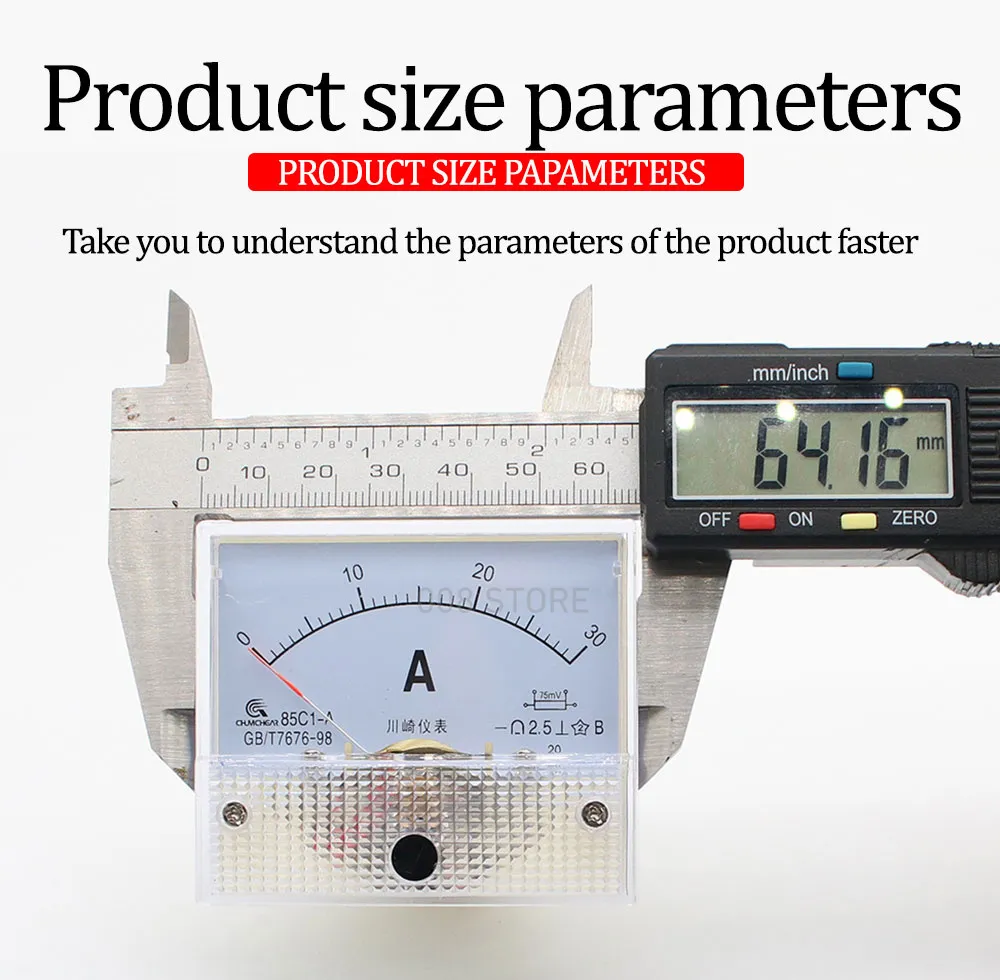 85 type DC Pointer type current meter Plate table 85C1series 1A 2A 3A 5A 10A 15A 30A 50A 75A 100A 150A 200A 300A 400A 500A