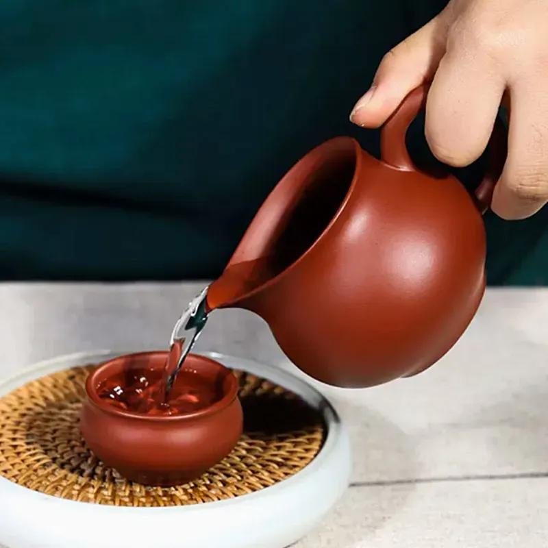Yixing Classic Purple Clay Fair Cup Handmade Cha Hai Teacup Chinese Tea Set Accessories Drinkware Tea Ceremony Supplies 180ml