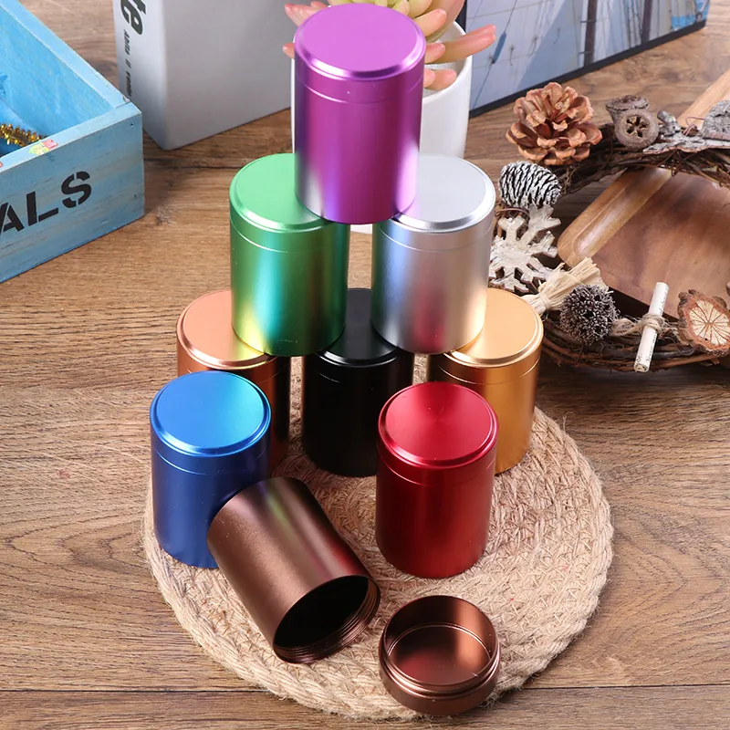 Leakproof Mini Aluminum Tea Caddy with Secure Lid Portable
