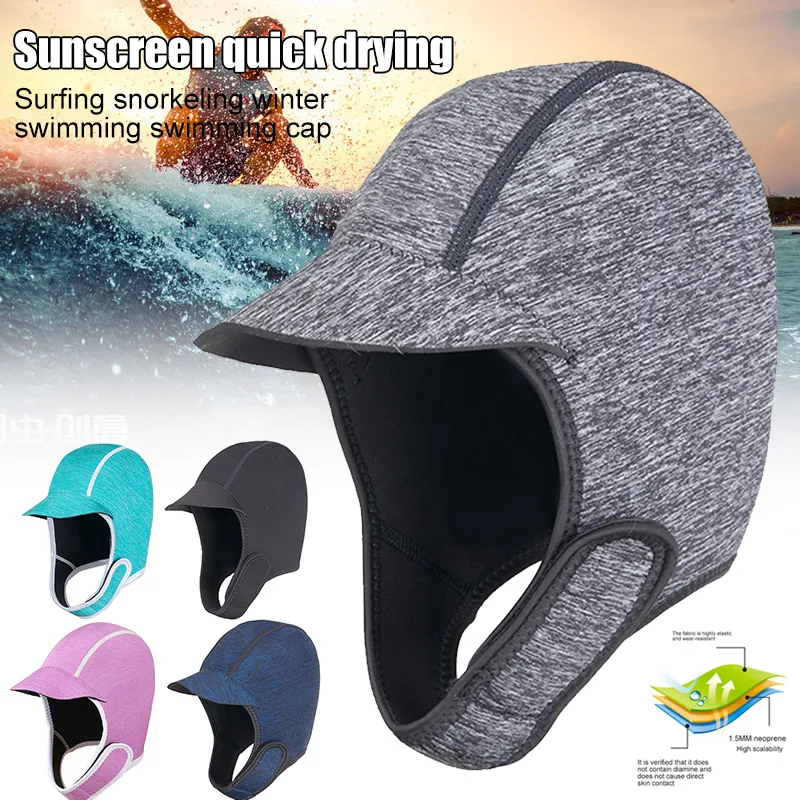 Giramento ajustável Scuba Dive Surf Surf Surfing Kayak Rafting Canoe Snorkel Swimming Cap Hat para Water Aeróbico School Gym School