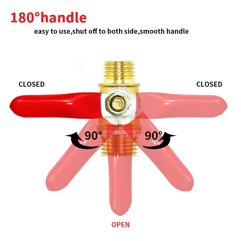 Messing waterolie luchtgas brandstofleiding afsluiting kogelklep buis fittingen pneumatische connector controller handgreep 6-12 mm slang Barb inline