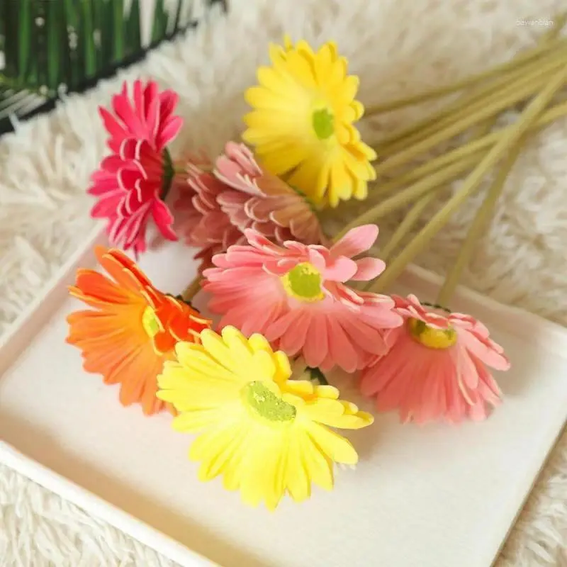 Fleurs décoratives Artificiel Gerbera Décoration de mariage fausse fleur Flower Multi Color DIY DÉCORATIONS