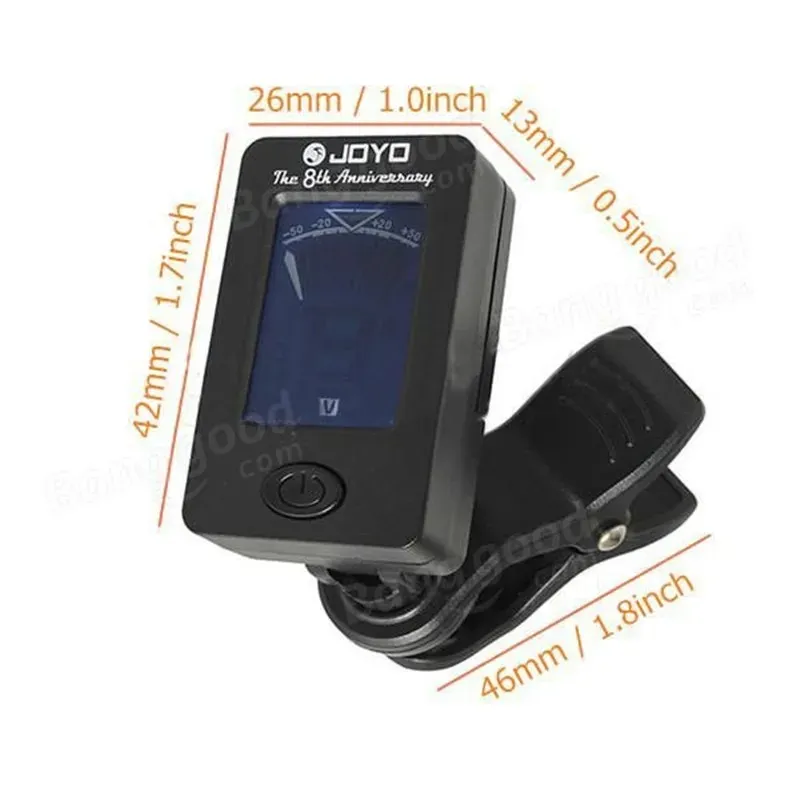 Joyo JT-01 Chromatic Clip-on Digital Tuner 360度回転可能なギターチューナーギターベースバイオリンウクレレ用マシン