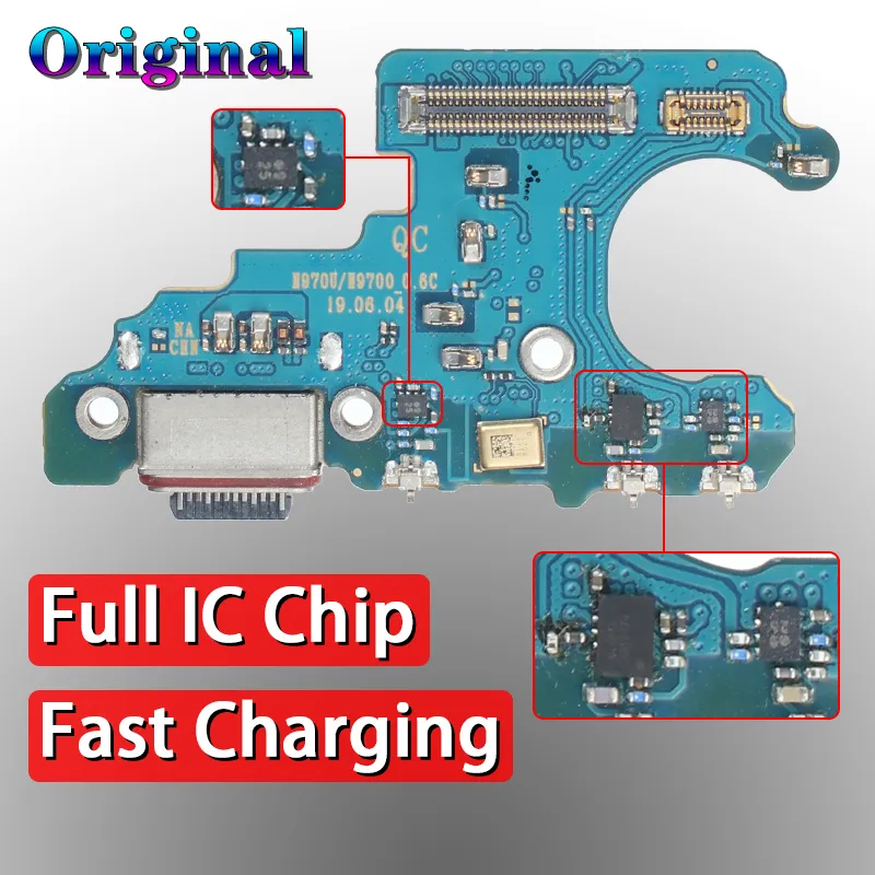 Connector de quai à port de chargeur USB d'origine Câble flexible pour Samsung Galaxy Note 7 8 9 10 Lite + plus 20 Ultra Charging Board Module