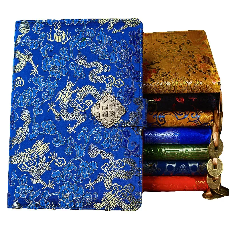 Anteckningsböcker 50 Sheets Classic Chinese Style Carved Notebook Creative Chinese Dragon Brocade Notepad Fashion Business Gift Notebook