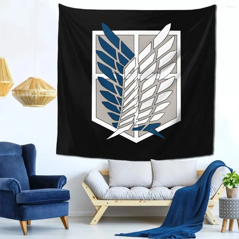 Tapestries Wings Of Freedom AoT Attack On Titan Tapestry Bohemian Polyester Wall Hanging Room Decor Retro Covering