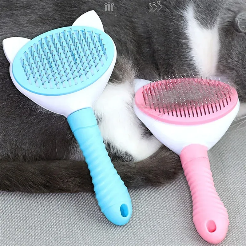 Peigne de compagnie pour animaux de compagnie de nettoyage des chats Brosse de toilette auto-nettoyage de haute qualité pour chiens, chats animaux de compagnie baignoire